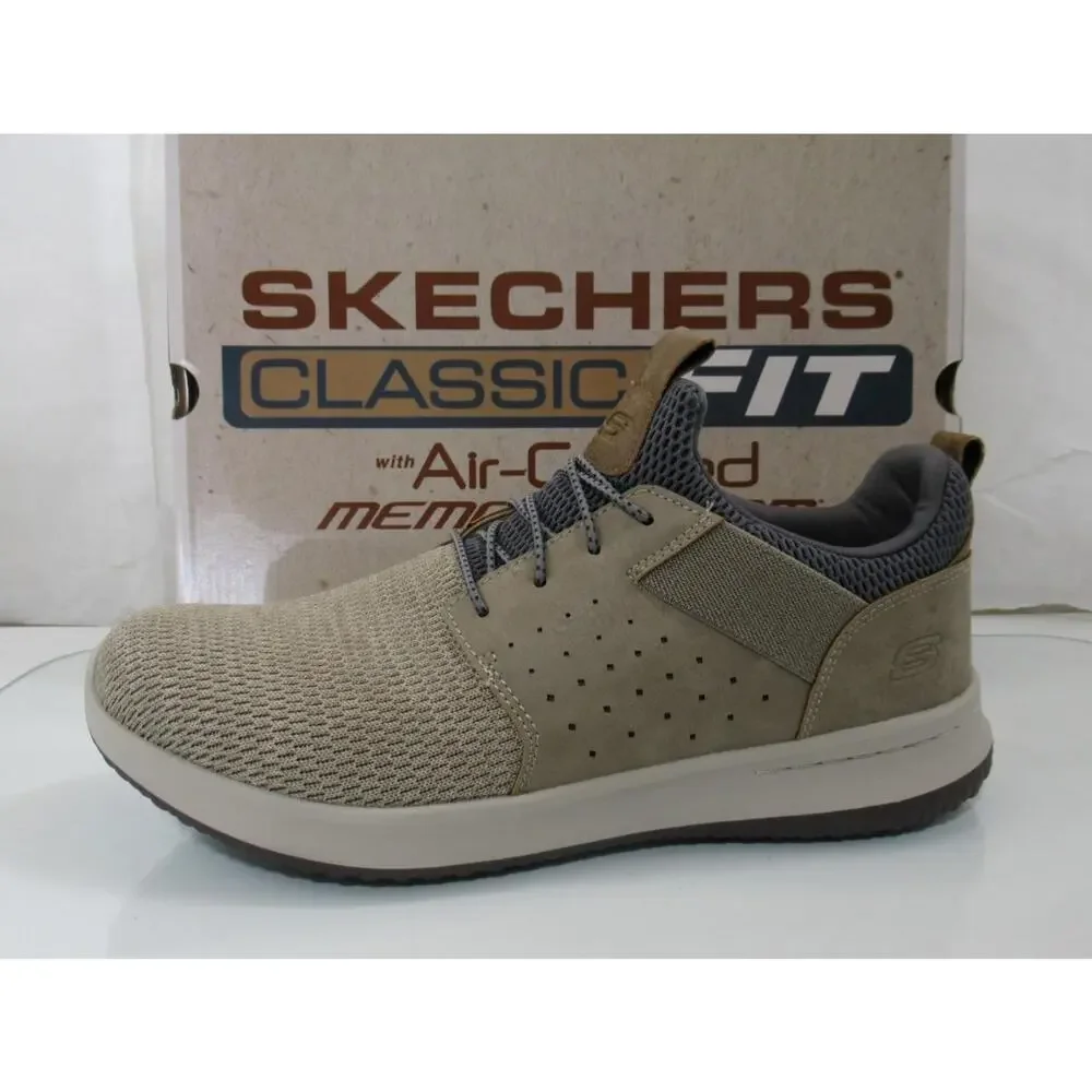 Men's Skechers Classic Fit Delson Camben Slip On Shoes Sneakers Taupe Size 11